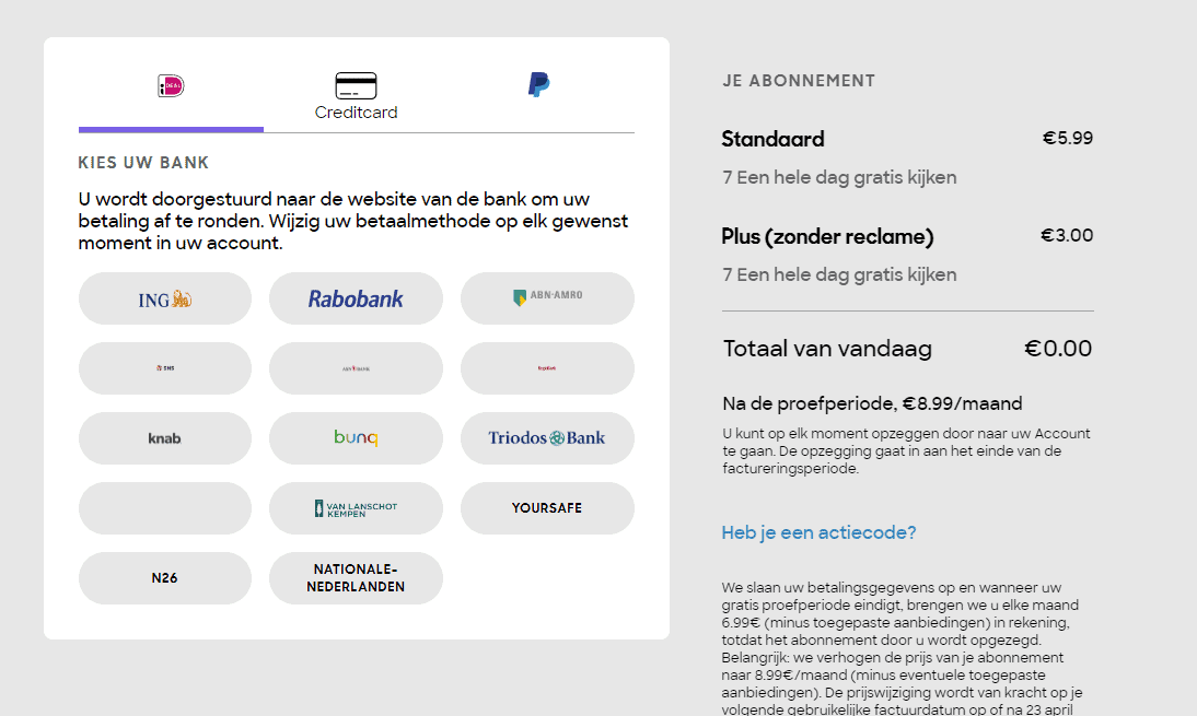 SkyShowTime betaling
